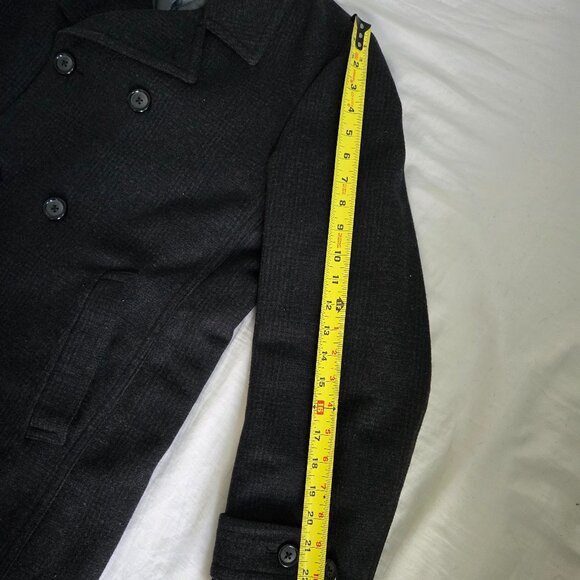Elegant Men Wool Blend Jacket / Pea Coat - Size M - Charcoal - Perfect Condition - Picture 13 of 16
